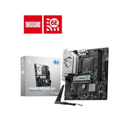 Mainboard MSI B760M GAMING WIFI (Intel B760/ Socket 1700/ M-ATX/ 2 khe ram/ DDR5/ 2.5 Gigabit LAN)